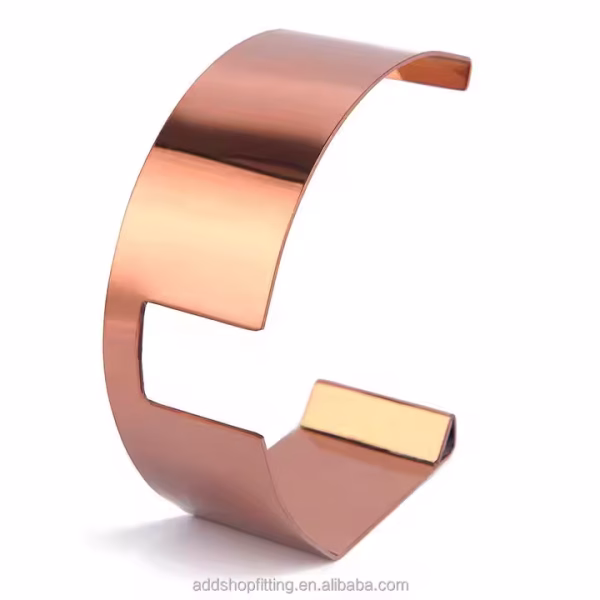 Luxury Stainless Steel Rose Gold Rack Stand Belt Display for Store - Image 2