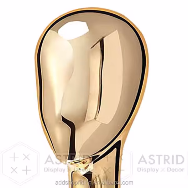 Gold Metal Head Mannequin cap hat Display Holder hair wig display Stand for store - Image 5