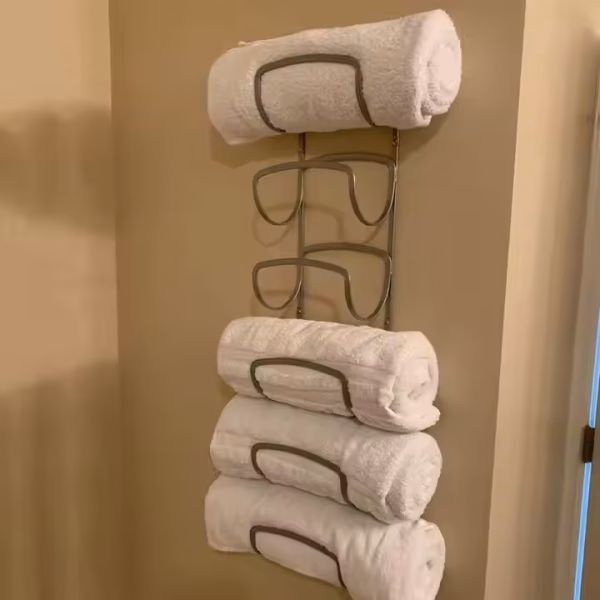 6 Layers Wall Mounted Metal Towel Holder for Bathroom Decor Sets - Image 6