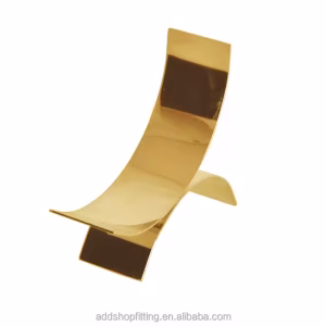 Durable Stainless Steel Polished Surface Gold High Heel Shoes Stand for Retail Store Display Shelf Application