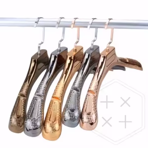 44 CM Custom Logo Chrome Like PP Plastic Heavy Duty Display Coat Clothing Clothes Hanger