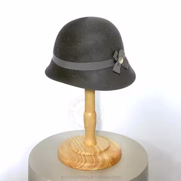 Durable Counter Top Antiques Wood Vintage Holder Hat Display Stand for Store - Image 6