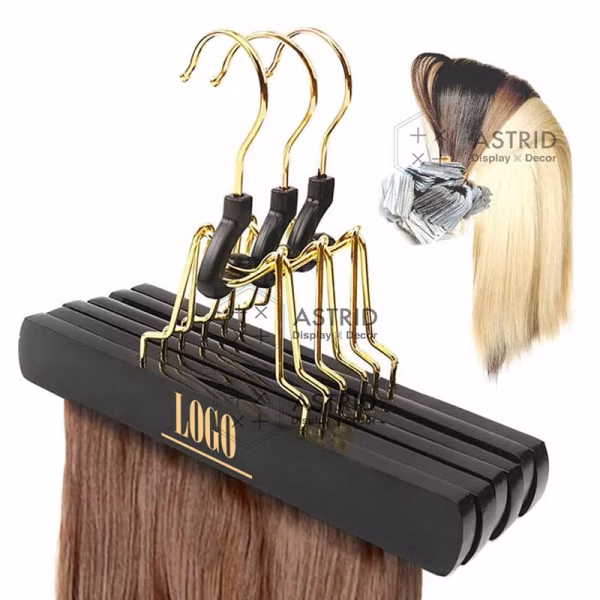 42 CM Custom logo Wood Pants Jacket Coat Clothes Hanger for Display - Image 2