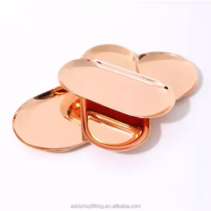 30 cm 23 cm Cusotom logo Stainless Steel Rose Gold Ring Candle Trinket Jewelry Tray