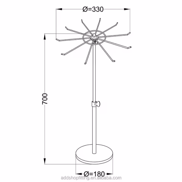Multiple Metal Wig Hair Extension Display Rack - Image 3