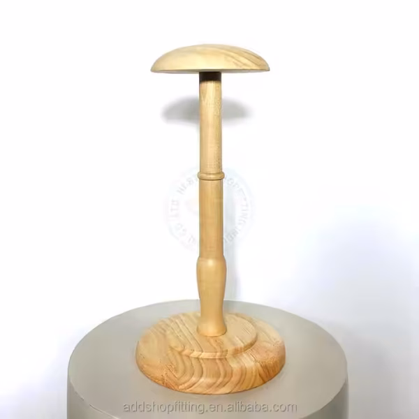 Durable Counter Top Antiques Wood Vintage Holder Hat Display Stand for Store - Image 5