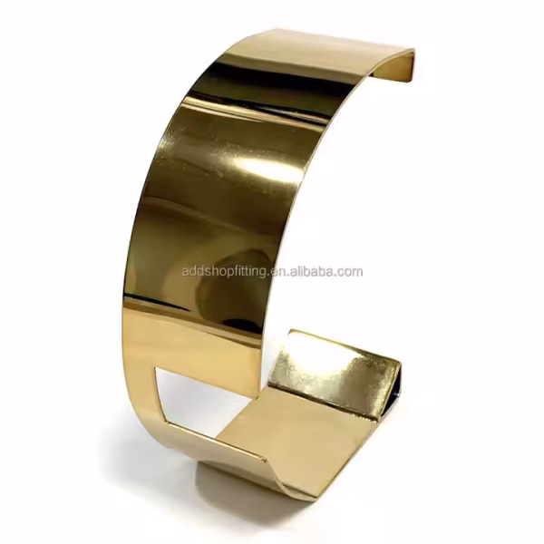 Luxury Stainless Steel Gold Rack Belt Stand Display for Store - Image 3