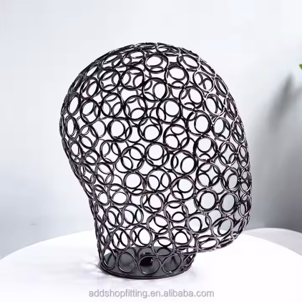 4 Colors Metal Mesh Iron Mannequin Display Holder Hat Mesh Head Forms Stand for retail - Image 4