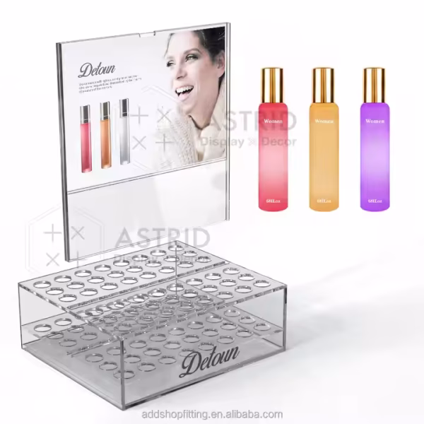 Custom logo Box 48 Bottles Fragrance Sign Organizer Stand Acrylic case Perfume Display - Image 4