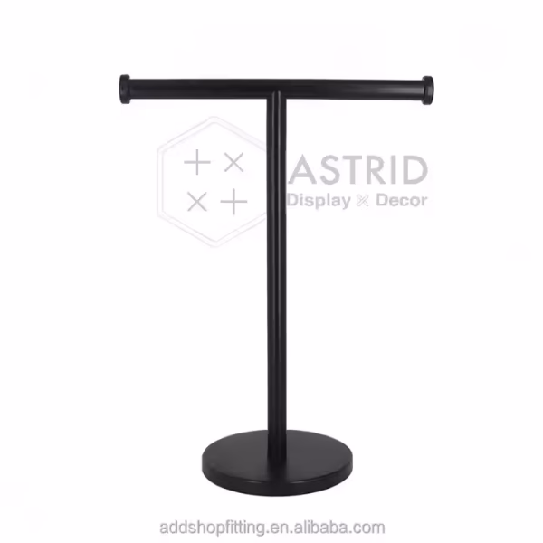 Silver T Brushed Stainless Steel Countertop Storage Stand Toilet Paper Holder Towel Rack for Hotel - Image 5