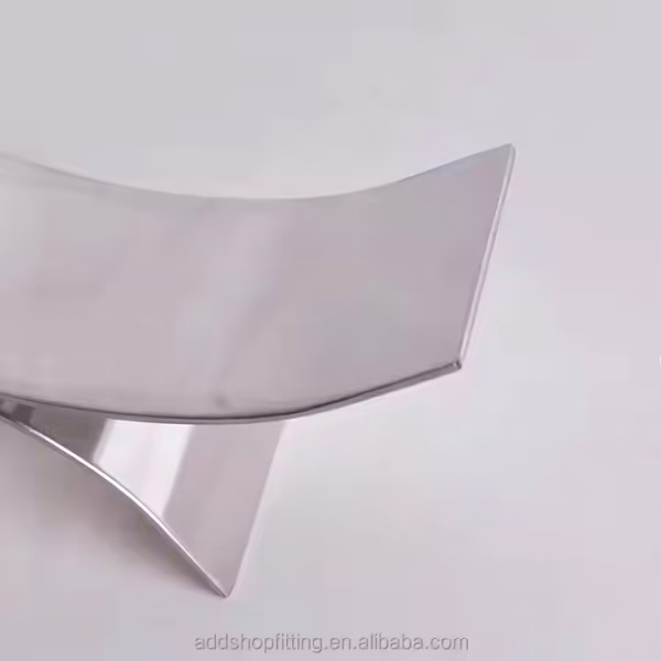 Durable Stainless Steel Polished Surface Gold High Heel Shoes Stand for Retail Store Display Shelf Application - Image 4