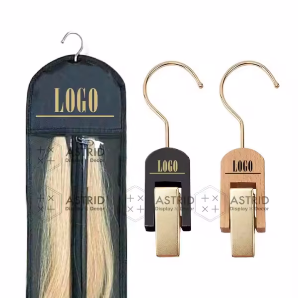 Astrid 14 X 60 cm Custom logo Packaging Clips Hair Extensions Hanger Wig Bags