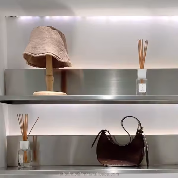 Multifunctional Stainless Steel Wall Rack Shoes Clothes Bag Accessories Display Shelf - Image 5