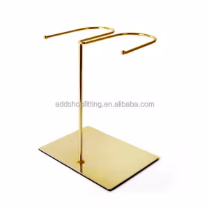 Modern Fashion Metal Steel Double Rack Boot Holder Display Stand for Retail Shop Use