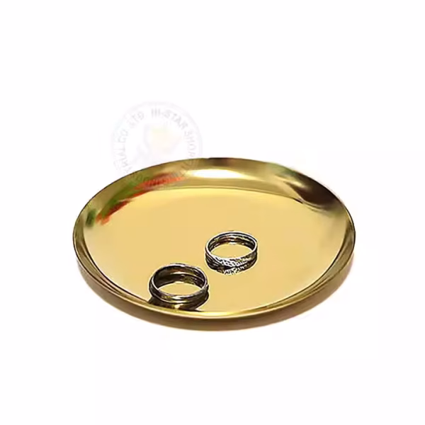 10 cm Durable Stainless Steel Gold Decorative Display Ring Earring Jewelry Tray - Image 3