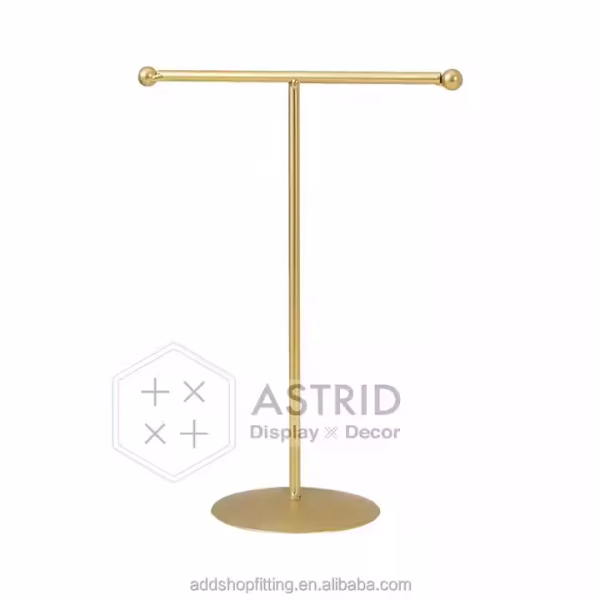 Golden T Steel Holder Stand Polish Sample Card Nail Display for Store Retail Home - Image 5