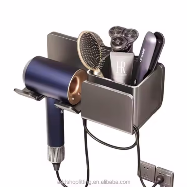 Bathroom Wall Display Hairdryer Shelf Stand Rack Hair Dryer Holder
