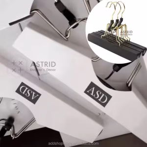 Astrid 23 cm custom logo pants hair extension hanger cardboard packing for hair salon