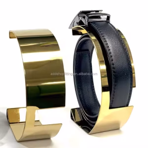 Luxury Stainless Steel Gold Rack Belt Stand Display for Store