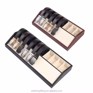 10 Grid Slots Luxury Leather case Organizer Belt Display Stand for Showcase Store Shop Display Home Storage