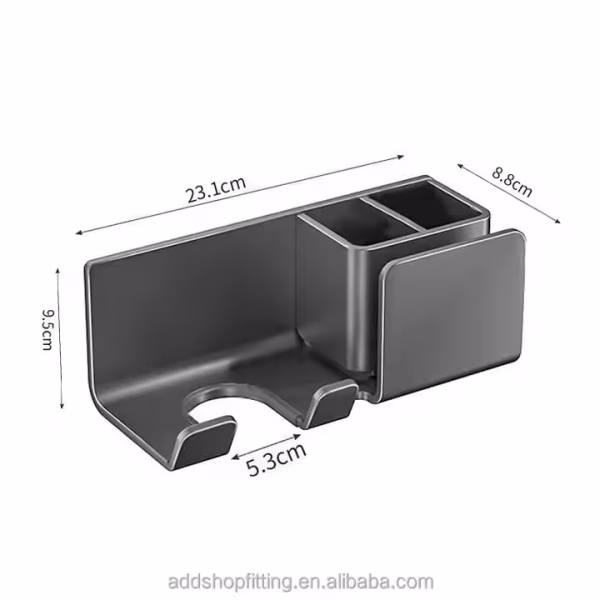 Bathroom Wall Display Hairdryer Shelf Stand Rack Hair Dryer Holder - Image 3