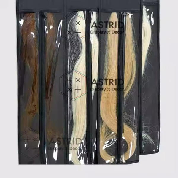Astrid 14 X 60 cm Custom logo Packaging Clips Hair Extensions Hanger Wig Bags - Image 3