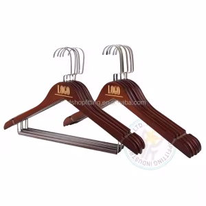42 CM Custom logo Wood Pants Jacket Coat Clothes Hanger for Display