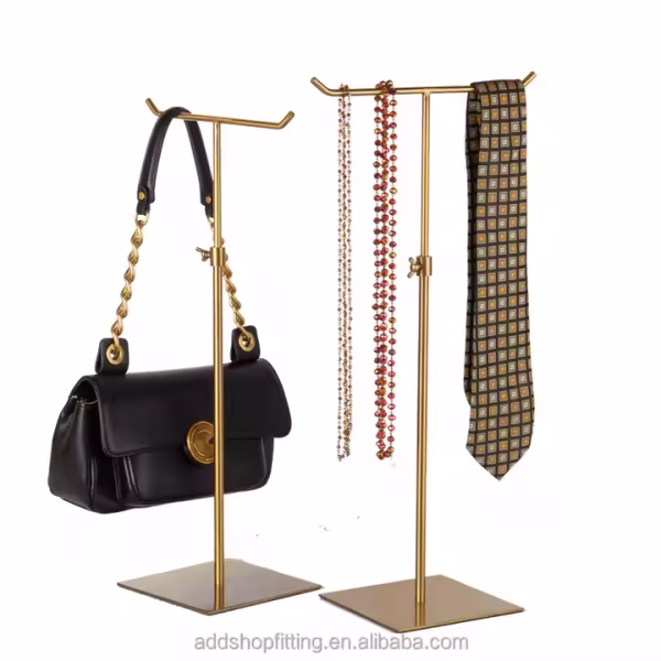 Durable Stainless Steel Custom Logo T Luxury Gold Women Purse Bag Display Stand - Image 4