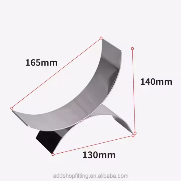 Durable Stainless Steel Polished Surface Gold High Heel Shoes Stand for Retail Store Display Shelf Application - Image 5