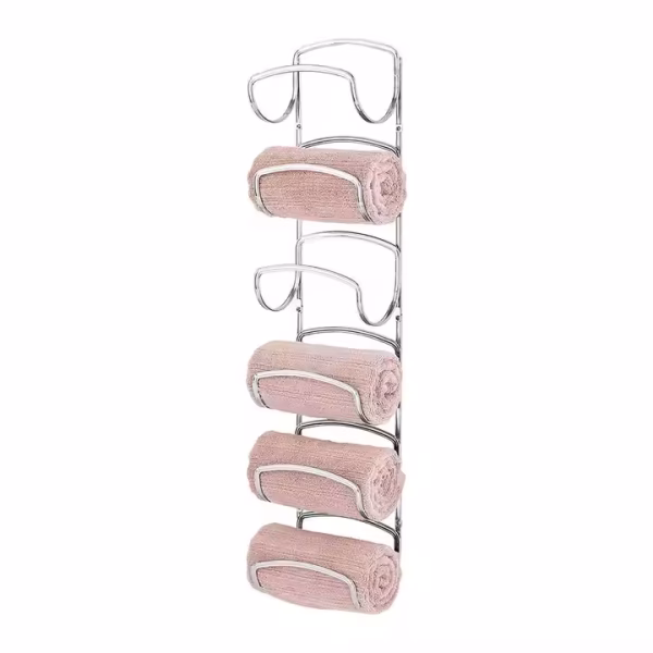 6 Layers Wall Mounted Metal Towel Holder for Bathroom Decor Sets