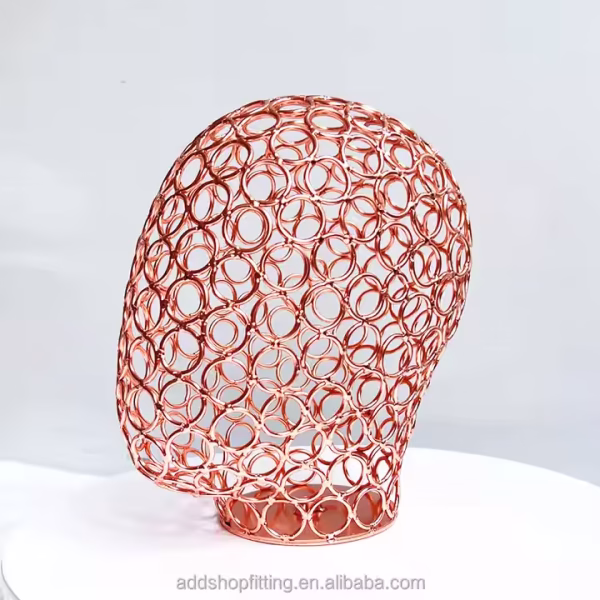 4 Colors Metal Mesh Iron Mannequin Display Holder Hat Mesh Head Forms Stand for retail - Image 2