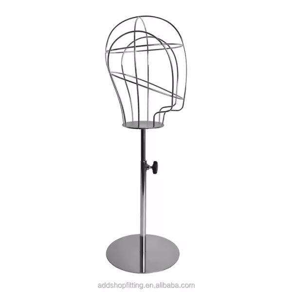Durable Steel Gold Head Headwear Holder Hat Display Stand for Store - Image 3