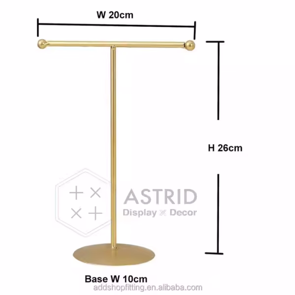 Golden T Steel Holder Stand Polish Sample Card Nail Display for Store Retail Home - Image 4