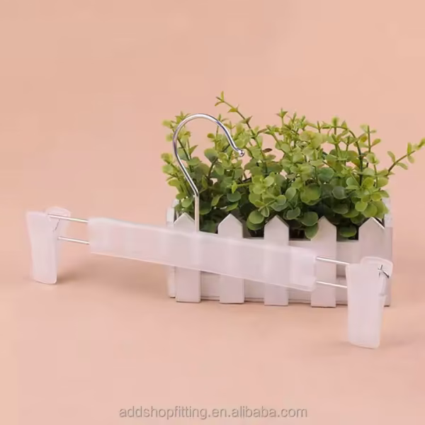 Astrid 28 CM Custom logo Clip Plastic Trouser Pants Hanger for display - Image 3