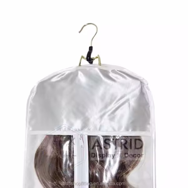 Astrid 29 X 60 cm Custom logo Hanger Display Satin Silk Fabric Extension Hair Wig Satin Bags - Image 5