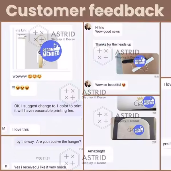 Astrid 30 CM Custom logo Wooden Sample Cloth Fabric Display Hijab Silk Scarf Hanger for Store - Image 2
