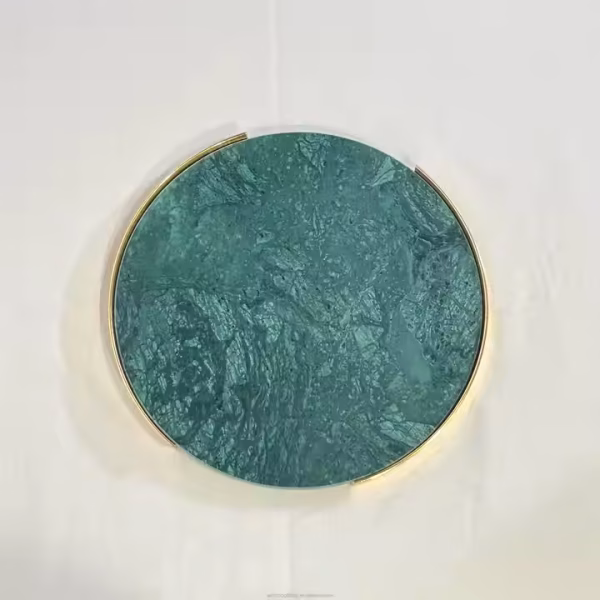 Luxury Gold Round Marble Serving Tray for Home Decor - Image 5