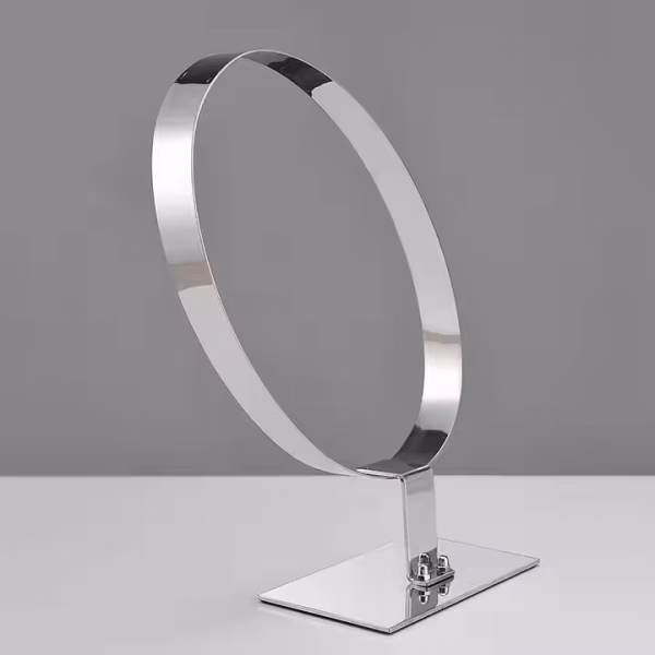 Durable Stainless Steel Custom Logo Gold Steel Leather Belt Display Stand for Retail Shop - Image 4