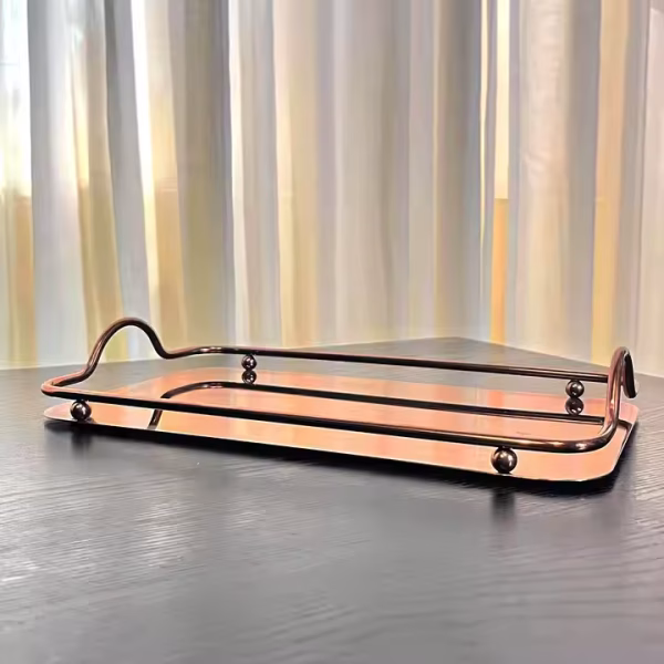 Luxury Rose Gold Steel Serving Earrings Jewelry Tray for Display - Image 6
