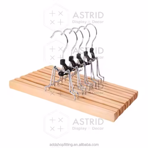 Astrid 30 CM Custom logo Wooden Sample Cloth Fabric Display Hijab Silk Scarf Hanger for Store - Image 5