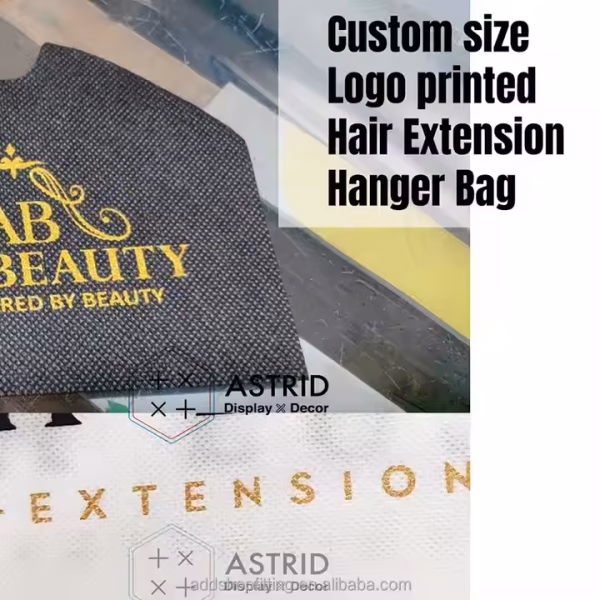Astrid 29 X 60 cm Custom logo Display Hangers Extension Hair Wig Bag - Image 4
