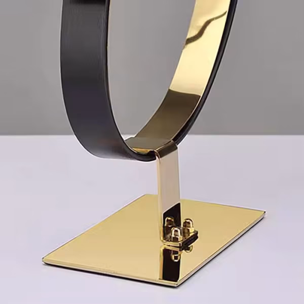 Durable Stainless Steel Custom Logo Gold Steel Leather Belt Display Stand for Retail Shop - Image 3