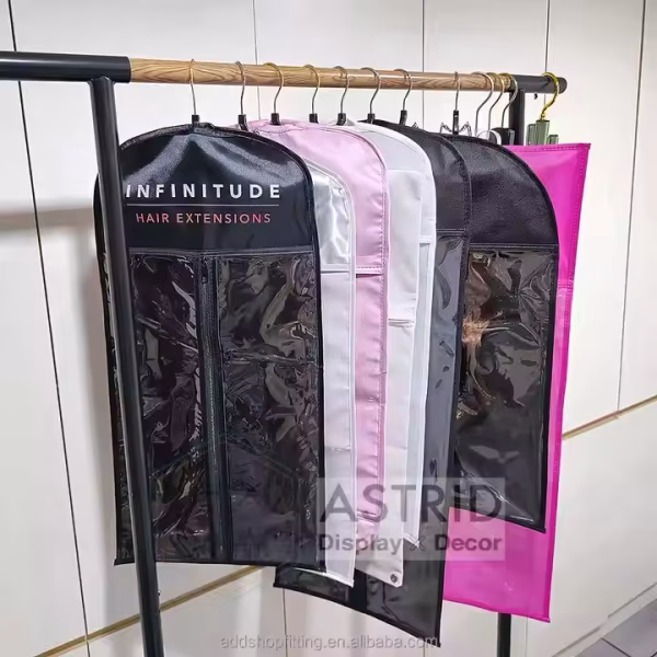 Astrid 29 X 60 cm Custom logo Hanger Display Satin Silk Fabric Extension Hair Wig Satin Bags - Image 3
