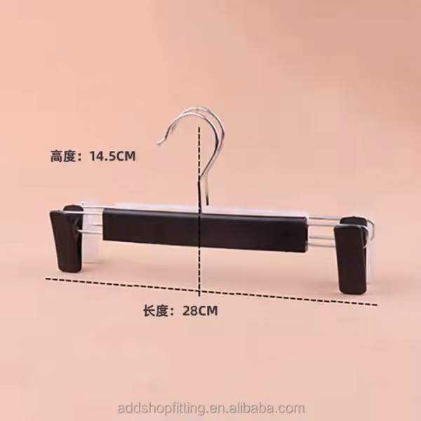 Astrid 28 CM Custom logo Clip Plastic Trouser Pants Hanger for display - Image 2