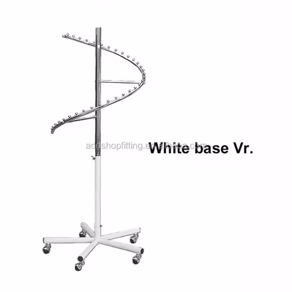 Wheels Spiral Garment Clothes Display Clothing Rack for Shop - Image 4