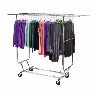 Rolling Collapsible Clothes Rack with Wheels