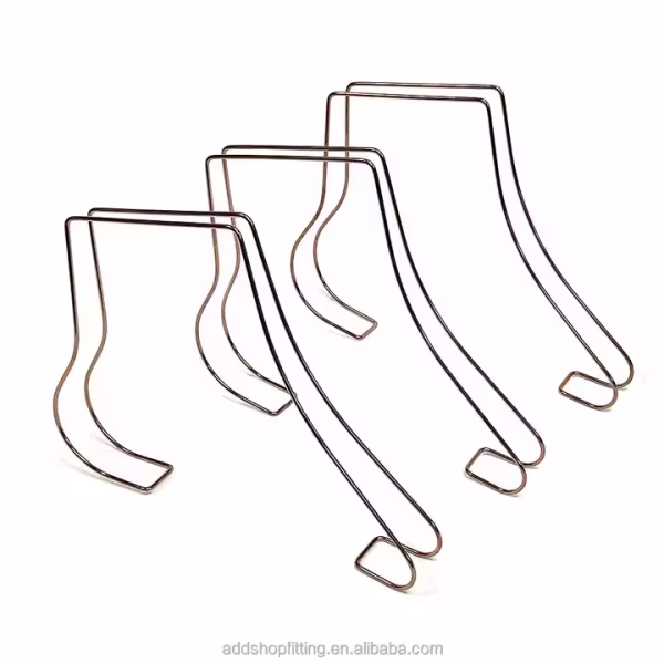 Rose Gold Wire High Heel Shoes Display Stand Durable Iron Retail Display Rack Modern Fashion Store Holder - Image 6
