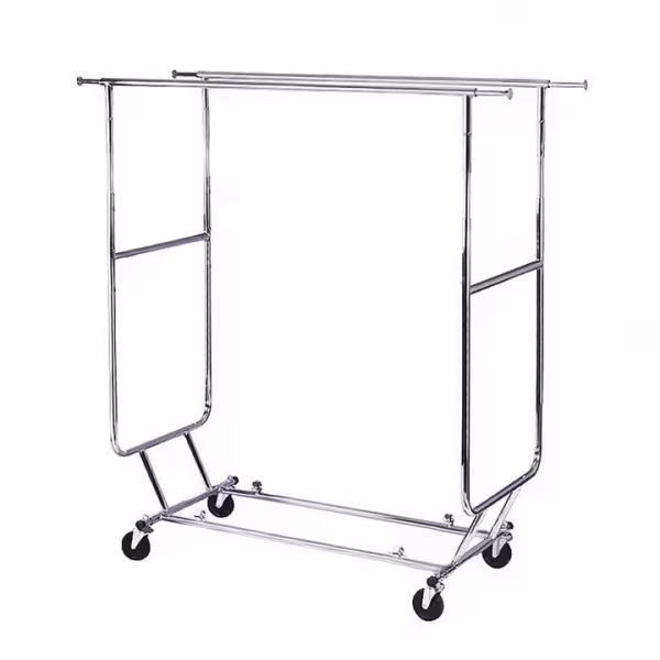 Rolling Collapsible Clothes Rack with Wheels - Image 3