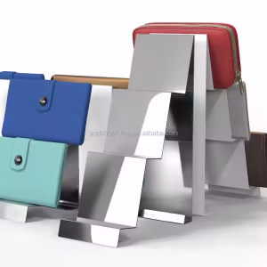 Durable Stainless Steel Custom Logo High End Holder Wallet Stand Display for Retail Shop