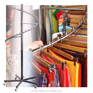 Black High Display Spiral Clothing Rack for Store